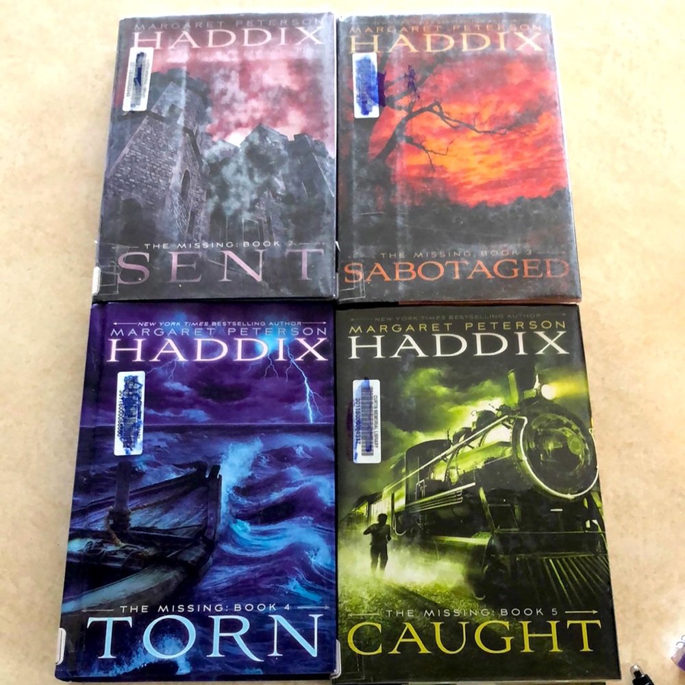 Margaret Peterson Haddix Book Set - Sent, Sabotaged, Torn, Caught